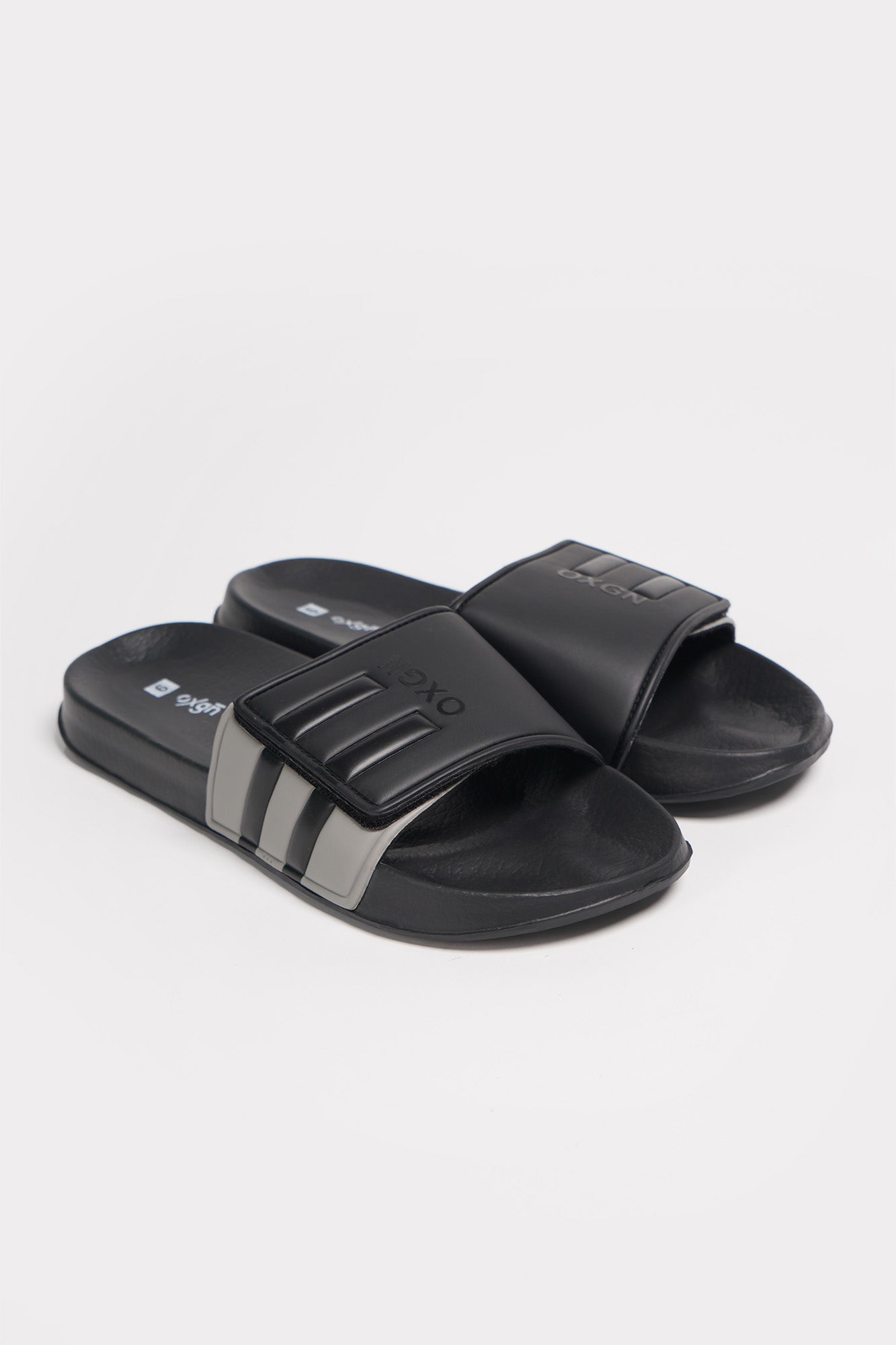 Men's Velcro Slides With Gradient Stripes