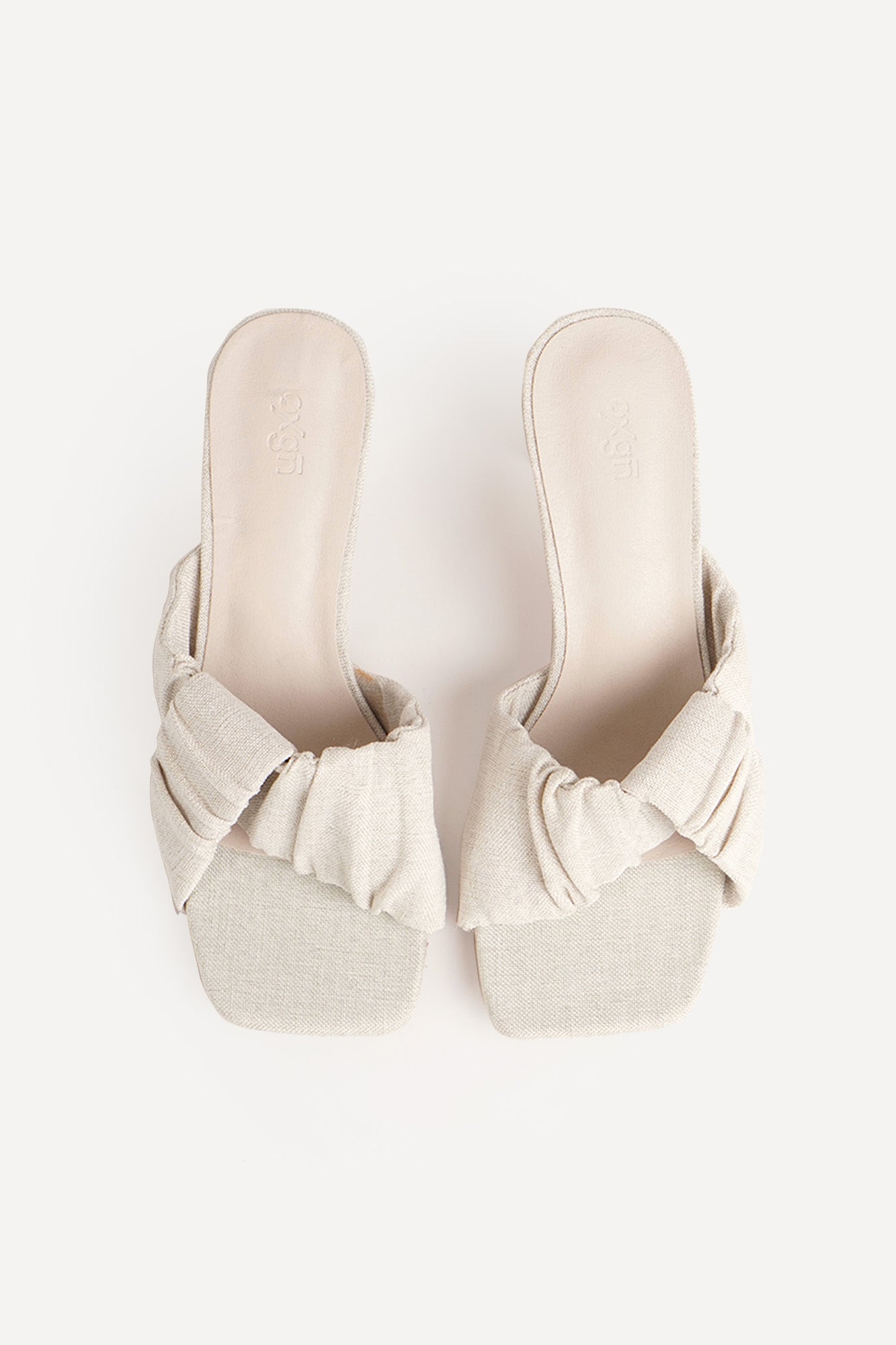 Ladies' Linen Ruched Strap Heels