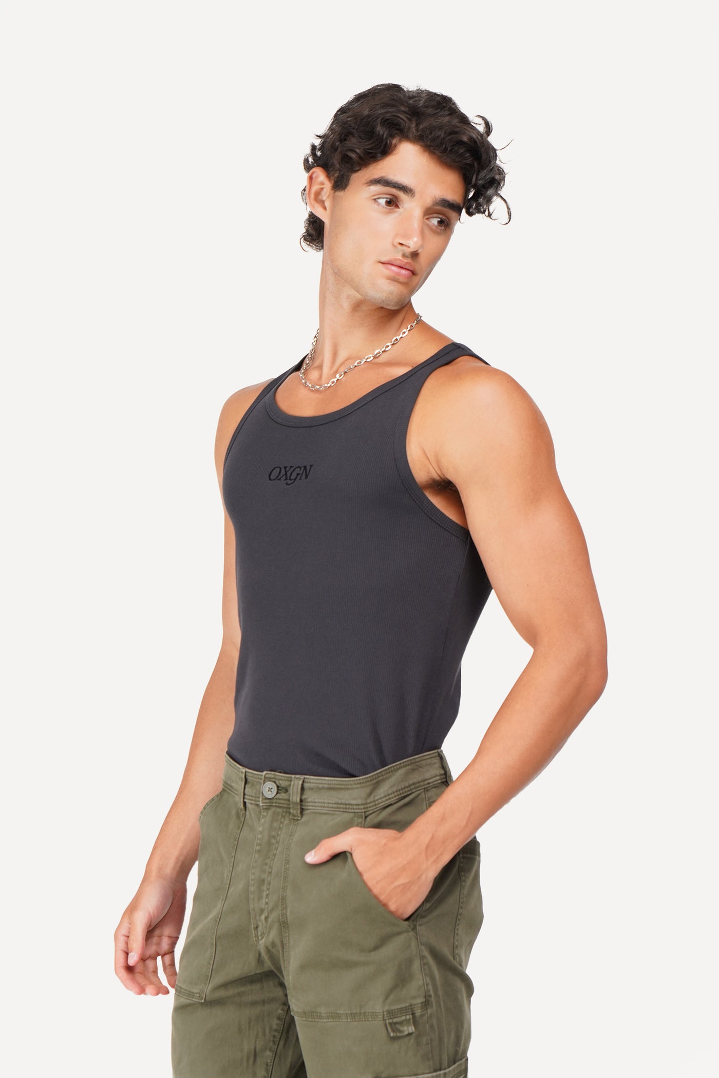 Logo Ribbed Tank Top