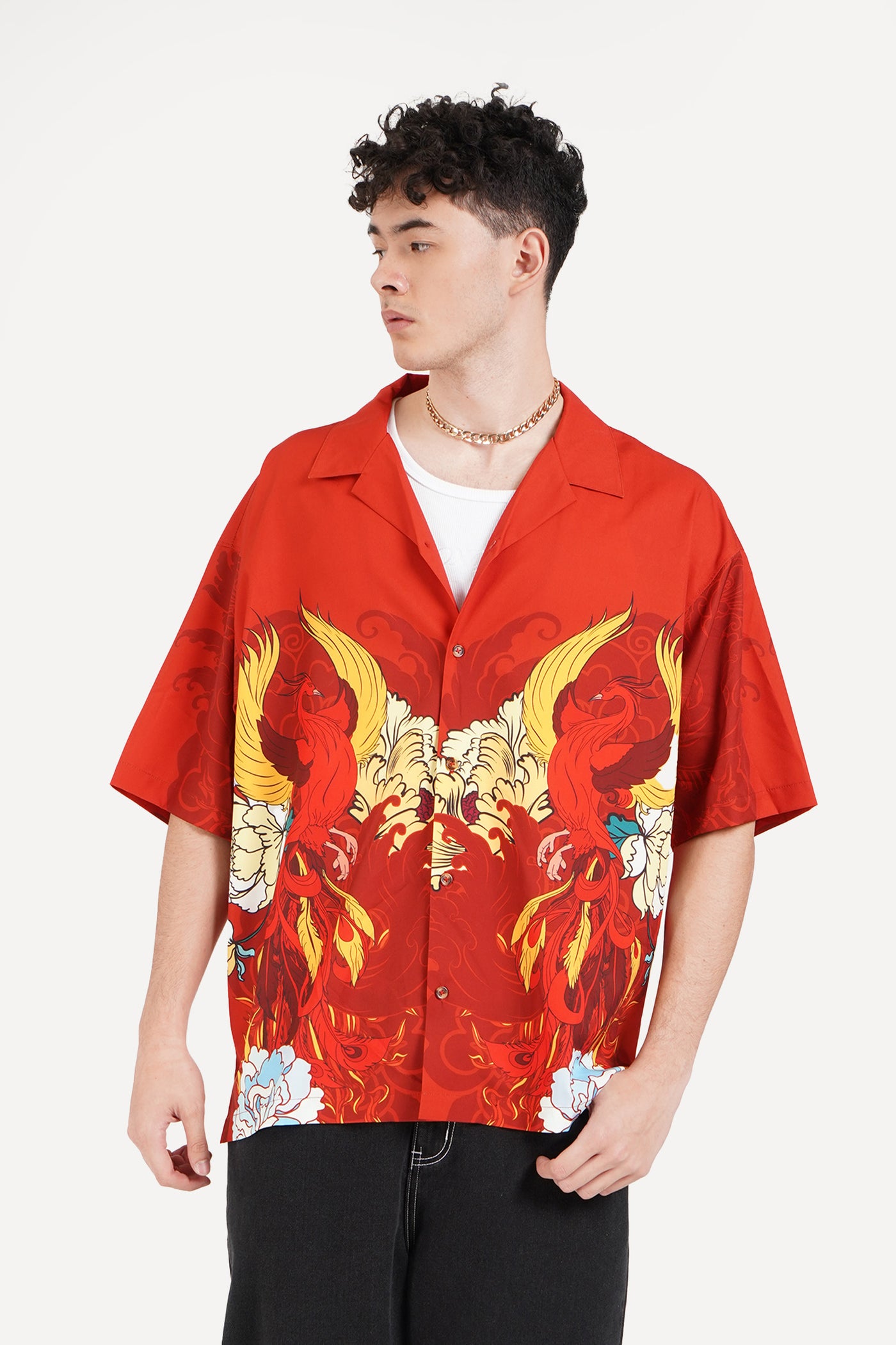 Phoenix Print Resort Shirt