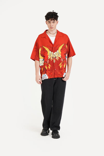 Phoenix Print Resort Shirt